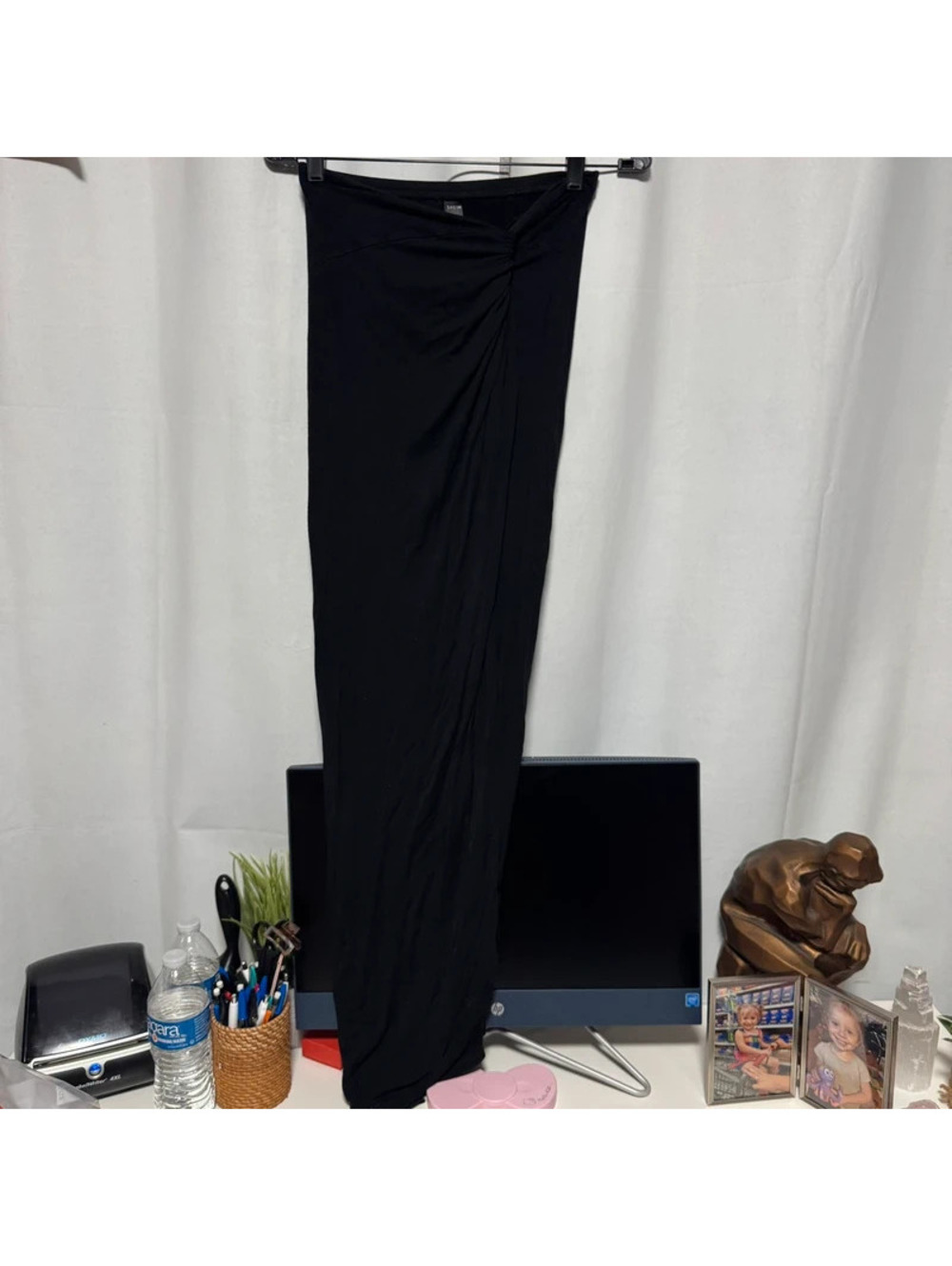 Shein black maxi skirt with front slit